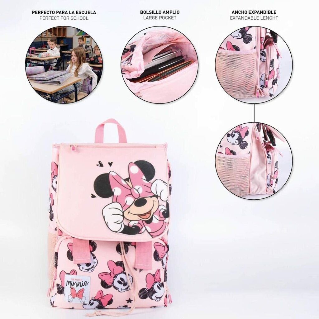 Skolas soma Minnie Mouse Rozā (28,5 x 15 x 41 cm) cena un informācija | Skolas somas | 220.lv