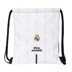 Mugursoma ar lencēm Real Madrid C.F. Melns Balts (35 x 40 x 1 cm) cena un informācija | Skolas somas | 220.lv