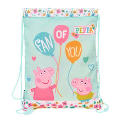 Сумка-рюкзак на веревках Peppa Pig Cosy corner, светло-синяя, 26 x 34 x 1 см цена и информация | Школьные рюкзаки, спортивные сумки | 220.lv