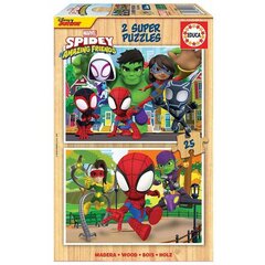 Puzle un domino komplekts Educa Spidey &amp; His Amazing Friends (2 x 25 pcs) cena un informācija | Puzles, 3D puzles | 220.lv