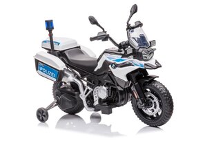Elektriskais policijas motocikls JT5002B, balts cena un informācija | Bērnu elektroauto | 220.lv