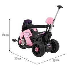 Elektriskais motocikls ar stumšanas rokturi, rozā cena un informācija | Bērnu elektroauto | 220.lv