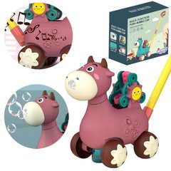 Ziepju burbuļu staigulis - Gotiņa rozā krāsā cena un informācija | Attīstošās rotaļlietas | 220.lv