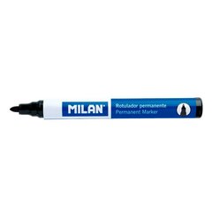 Permanentais marķieris Milan Apaļš uzgalis Melns PVC 12 gb. (Ø 4 mm) цена и информация | Письменные принадлежности | 220.lv