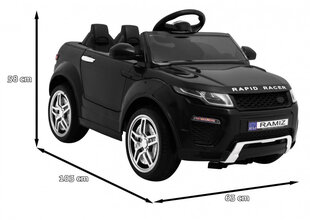 Vienvietīgs elektromobilis Rapid Racer, melns cena un informācija | Bērnu elektroauto | 220.lv