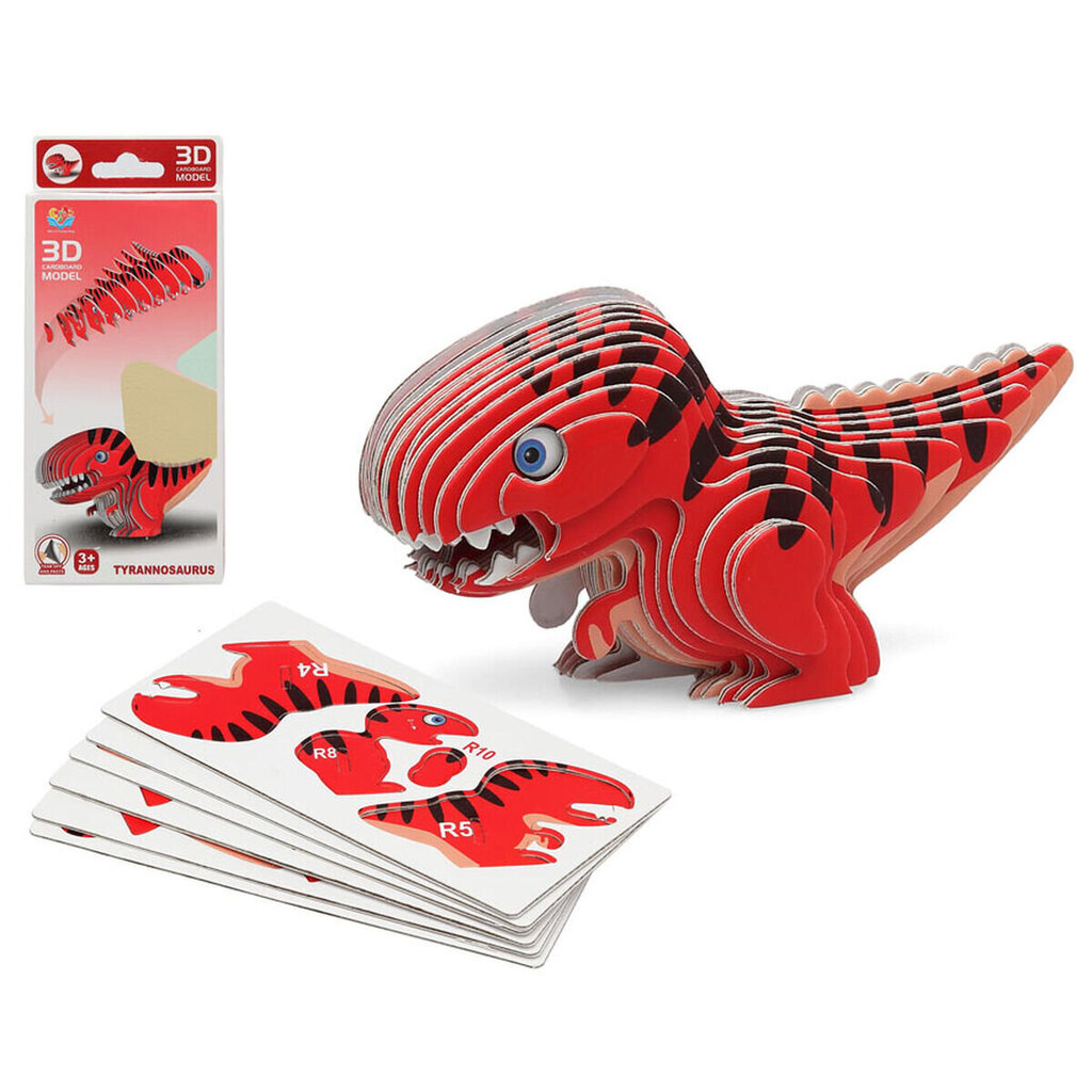 3D Puzle Dino Sarkans 18 x 8 cm cena un informācija | Attīstošās rotaļlietas | 220.lv