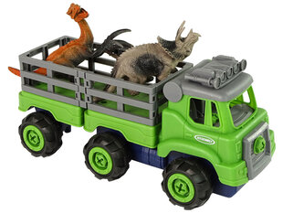 Kravas automašīna ar darbarīkiem un dinozauriem, zaļa cena un informācija | Rotaļlietas zēniem | 220.lv