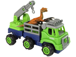 Kravas automašīna ar darbarīkiem un dinozauru, zaļa cena un informācija | Rotaļlietas zēniem | 220.lv