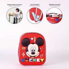 Школьный рюкзак Mickey Mouse Красный (25 x 31 x 10 cm) цена и информация | Школьные рюкзаки, спортивные сумки | 220.lv
