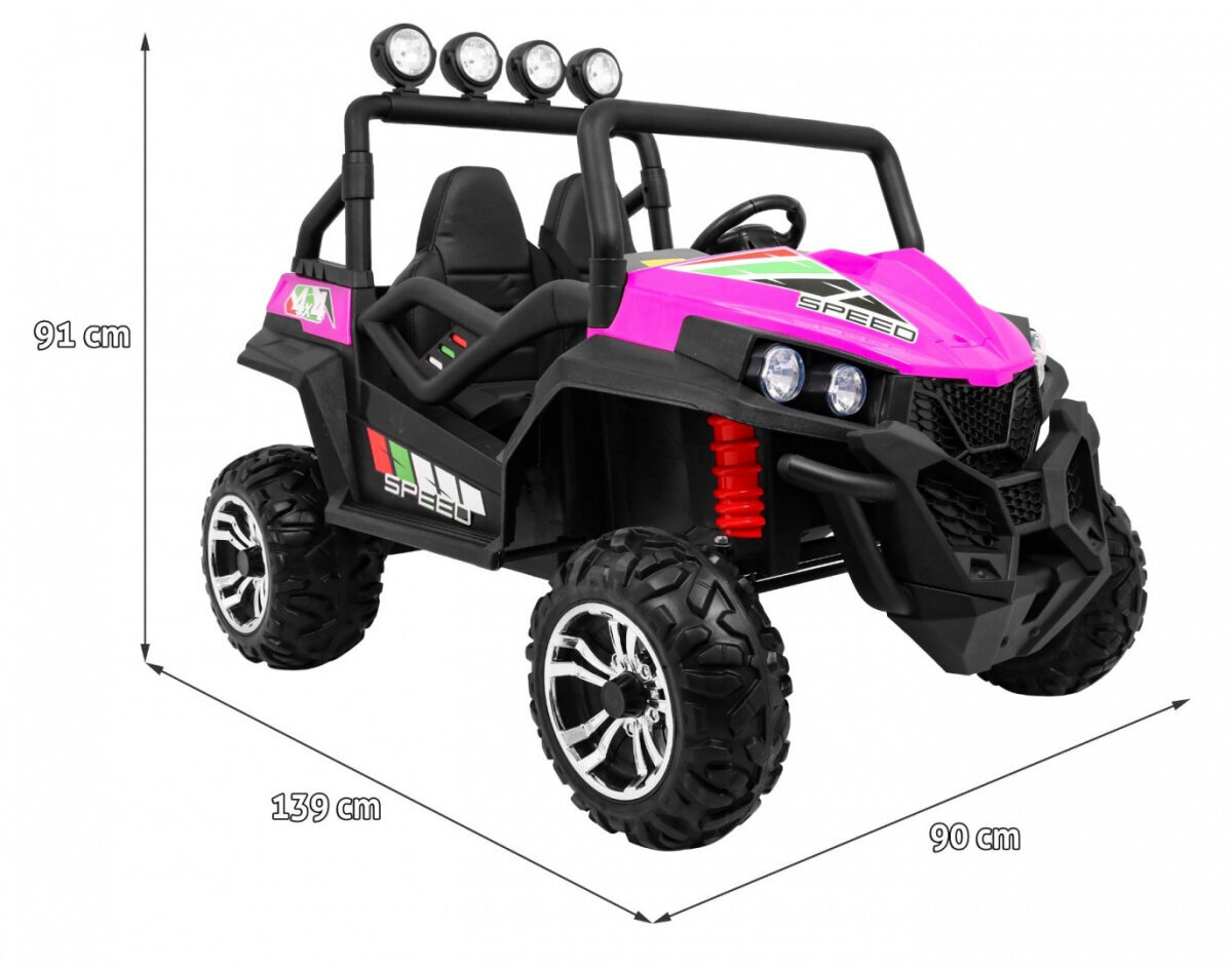 Divvietīgs elektromobilis Grand Buggy 4x4, rozā krāsā cena un informācija | Bērnu elektroauto | 220.lv
