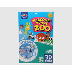 3D Puzle Zoo Zilonis 27 x 18 cm 16 Daudzums цена и информация | Пазлы | 220.lv