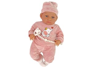 Bērnu lelle ar ziloni 46 cm, rozā krāsā cena un informācija | Rotaļlietas meitenēm | 220.lv