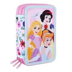 Penālis ar vietu trim zīmuļiem Princesses Disney 43 Daudzums Rozā (12 x 19,5 x 6,5 cm) cena un informācija | Penāļi | 220.lv