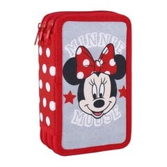 Тройной пенал Minnie Mouse, 43 предмета, красный, 12 x 19.5 x 6.5 см цена и информация | Пеналы | 220.lv