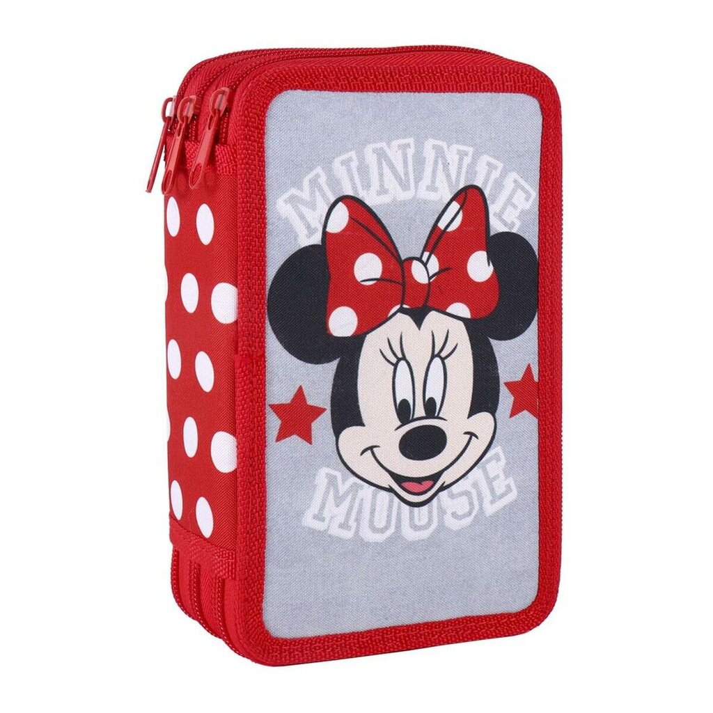 Penālis ar vietu trim zīmuļiem Minnie Mouse 43 Daudzums Sarkans (12 x 19,5 x 6,5 cm) cena un informācija | Penāļi | 220.lv