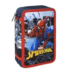Penālis ar vietu trim zīmuļiem Spiderman 43 Daudzums Zils (12 x 19,5 x 6,5 cm) cena un informācija | Penāļi | 220.lv