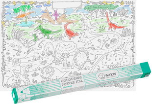 Krāsojamā grāmata - plakāts, dinozauri cena un informācija | Modelēšanas un zīmēšanas piederumi | 220.lv