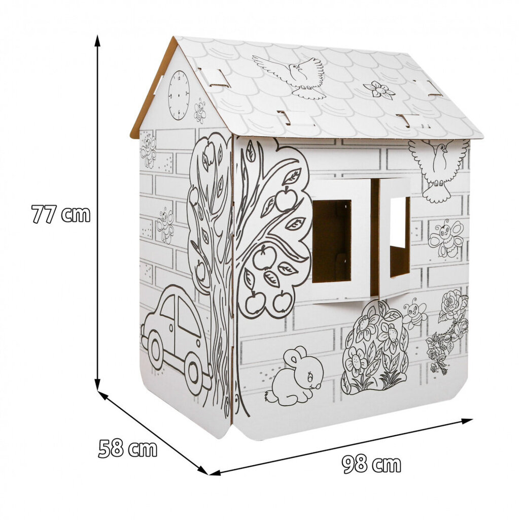 Kartona 3D māja XXL krāsošanai, A cena un informācija | Bērnu rotaļu laukumi, mājiņas | 220.lv