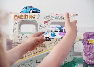Kartona 3D autostāvvieta krāsošanai cena un informācija | Attīstošās rotaļlietas | 220.lv