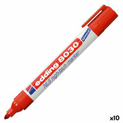 Стойкй маркер Edding e-8030, красный, 10 шт. цена и информация | Письменные принадлежности | 220.lv