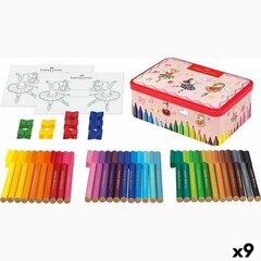 Flomasteru Komplekts Faber-Castell Connector Balerīna Metāla kārba 9 gb. cena un informācija | Modelēšanas un zīmēšanas piederumi | 220.lv