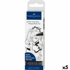 Набор маркеров Faber-Castell Pitt Artist футляр Комикс, чёрный, 5 шт. цена и информация | Принадлежности для рисования, лепки | 220.lv