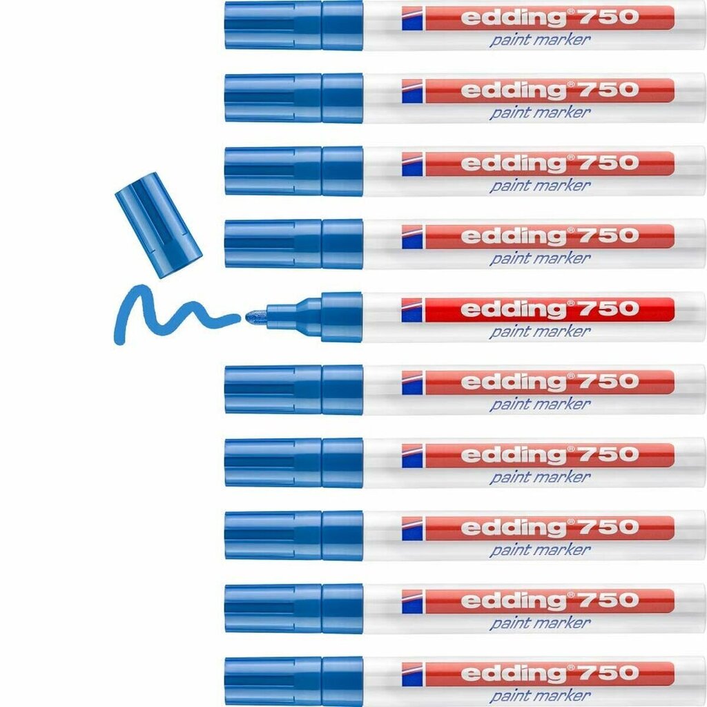 Permanentais marķieris Edding 750 Zils 10 gb. цена и информация | Rakstāmpiederumi | 220.lv