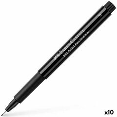 Marķieris Faber-Castell Pitt Artist Fineliner F Melns 10 gb. cena un informācija | Modelēšanas un zīmēšanas piederumi | 220.lv