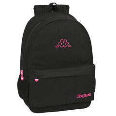 Skolas soma Kappa Black and pink Melns (30 x 46 x 14 cm) cena un informācija | Skolas somas | 220.lv