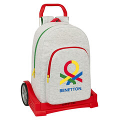 Skolas mugursoma ar riteņiem Benetton Pop Pelēks (30 x 46 x 14 cm) цена и информация | Школьные рюкзаки, спортивные сумки | 220.lv