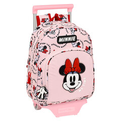 Skolas mugursoma ar riteņiem Minnie Mouse Me time Rozā (28 x 34 x 10 cm) cena un informācija | Skolas somas | 220.lv