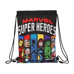Mugursoma ar lencēm The Avengers Super heroes Melns (26 x 34 x 1 cm) cena un informācija | Skolas somas | 220.lv