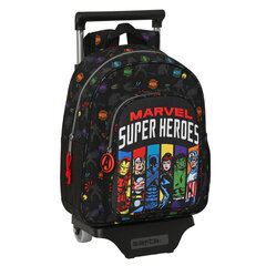 Школьный рюкзак с колесиками The Avengers Super heroes, чёрный, 27 x 33 x 10 см цена и информация | Школьные рюкзаки, спортивные сумки | 220.lv