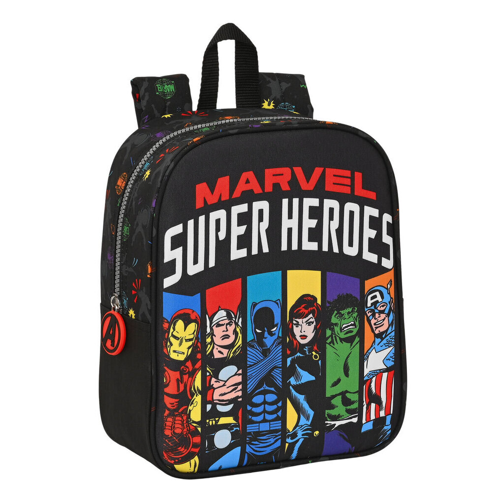 Bērnu soma The Avengers Super heroes Melns (22 x 27 x 10 cm) cena un informācija | Skolas somas | 220.lv