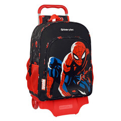 Skolas mugursoma ar riteņiem Spiderman Hero Melns (33 x 42 x 14 cm) cena un informācija | Skolas somas | 220.lv