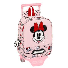 Skolas mugursoma ar riteņiem Minnie Mouse Me time Rozā (22 x 27 x 10 cm) cena un informācija | Skolas somas | 220.lv