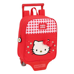 Skolas mugursoma ar riteņiem Hello Kitty Spring Sarkans (22 x 27 x 10 cm) cena un informācija | Skolas somas | 220.lv