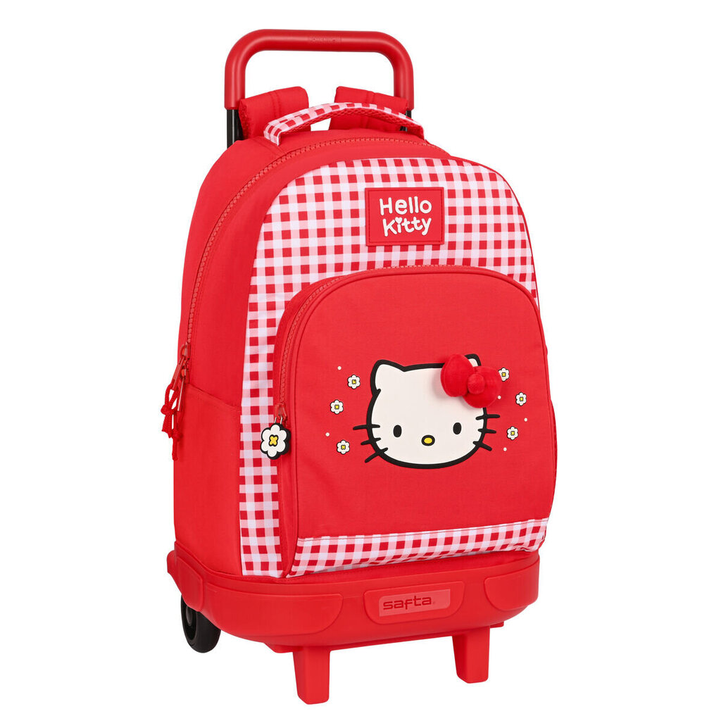 Skolas mugursoma ar riteņiem Hello Kitty Spring Sarkans (33 x 45 x 22 cm) cena un informācija | Skolas somas | 220.lv