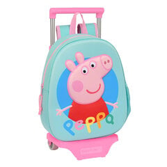 Школьный рюкзак с колесиками Peppa Pig бирюзовый (27 x 32 x 10 cm) цена и информация | Школьные рюкзаки, спортивные сумки | 220.lv