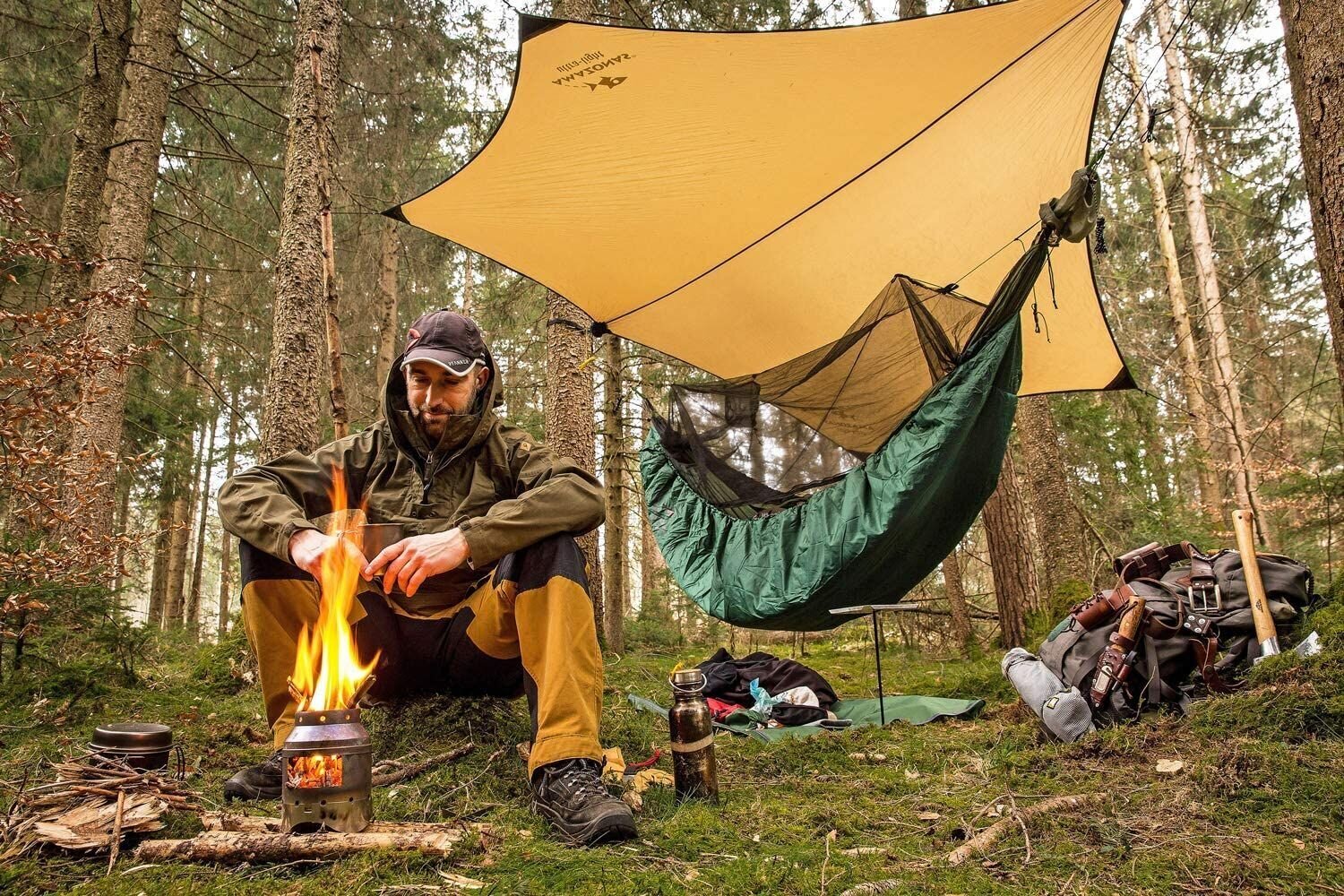 Siltinājums šūpuļtīklam Amazonas Underquilt XXL, zaļš cena un informācija | Šūpuļtīkli | 220.lv