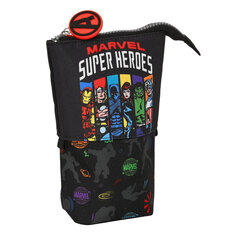 Вертикальный пенал The Avengers Super heroes, черный, 8 x 19 x 6 см цена и информация | Пеналы | 220.lv