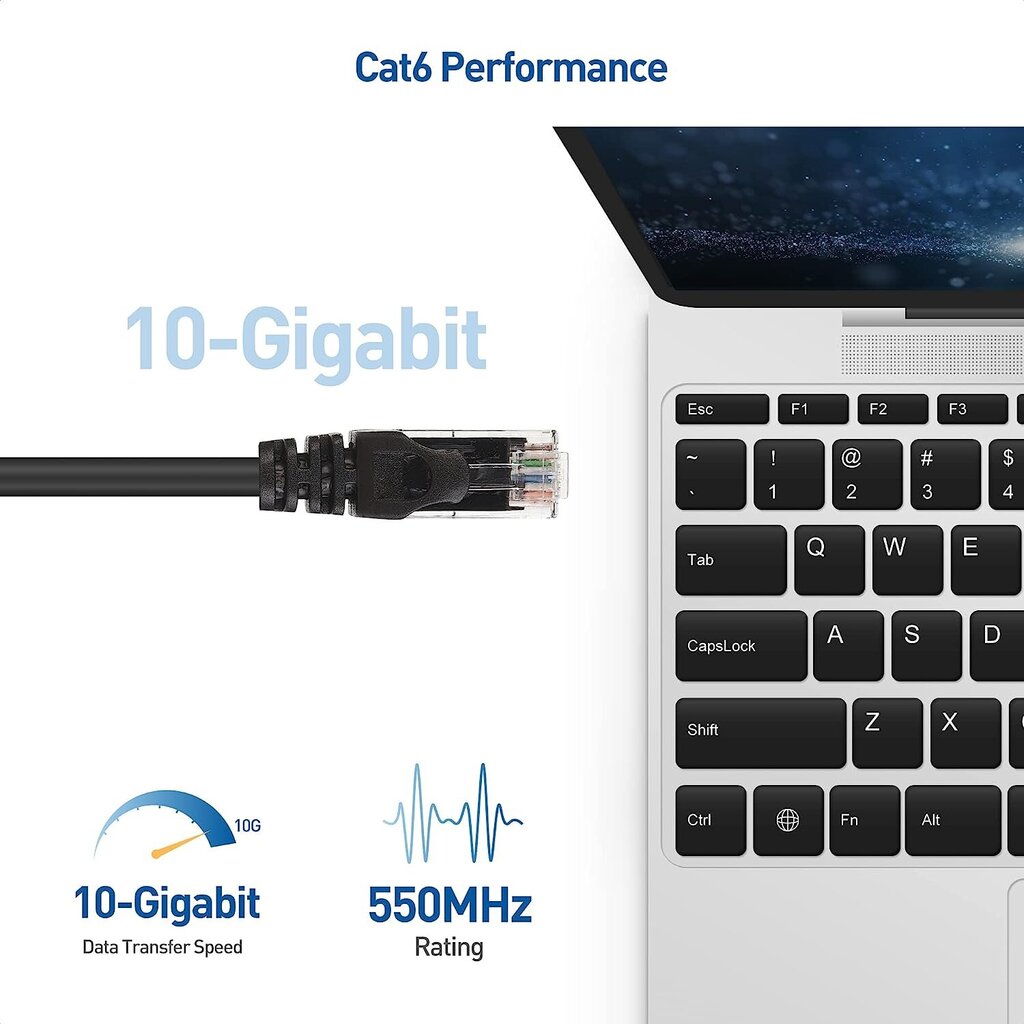 Tīkla kabelis RJ-45 CAT 6 LAN, ar 2xRJ45 savienotājiem, 5 m cena un informācija | Kabeļi un vadi | 220.lv