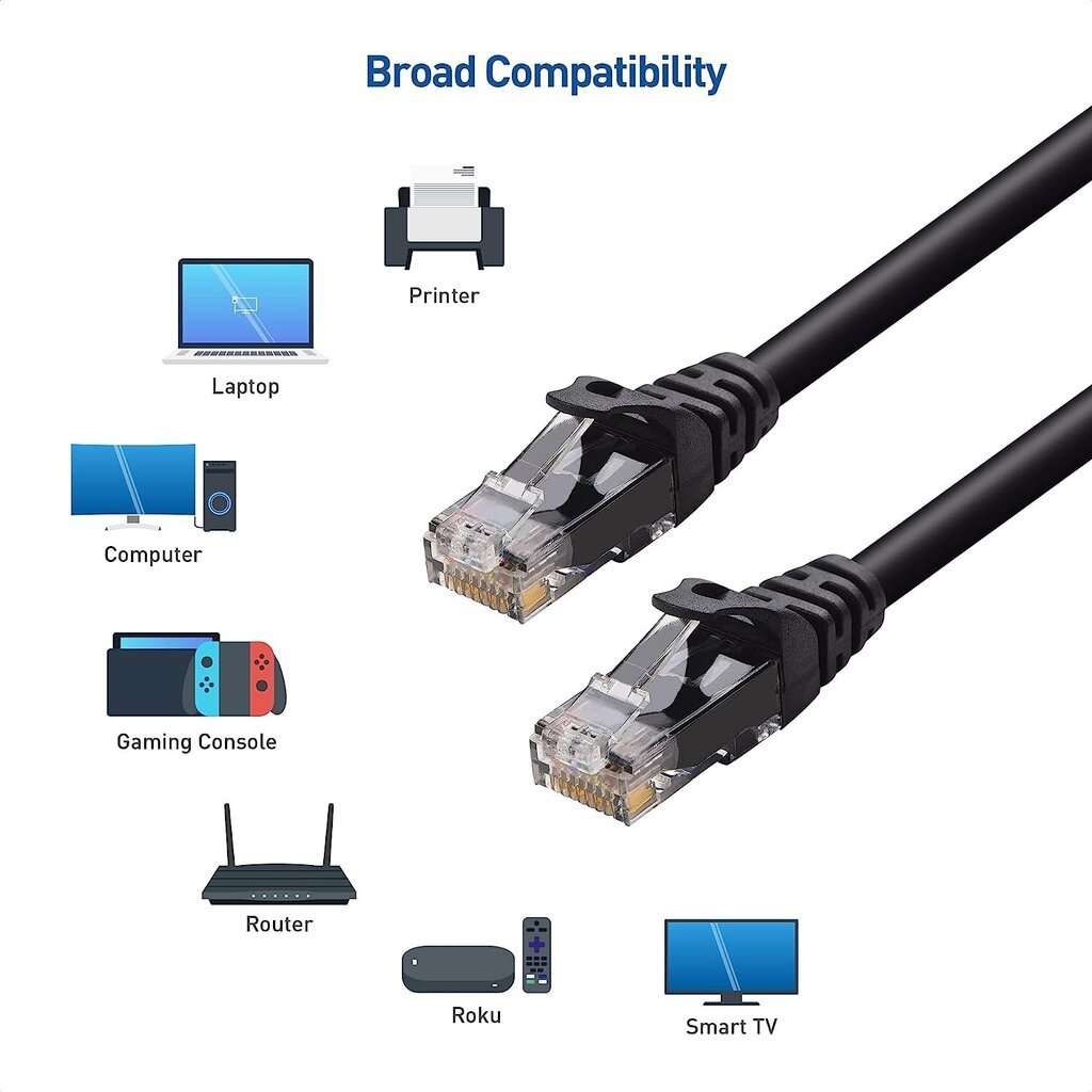 Tīkla kabelis RJ-45 CAT 6 LAN, ar 2xRJ45 savienotājiem, 15 m cena un informācija | Kabeļi un vadi | 220.lv