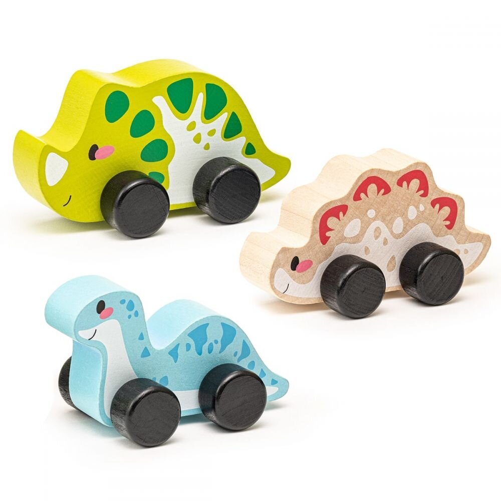 Koka automašīnas Priecīgi dinozauri цена и информация | Attīstošās rotaļlietas | 220.lv