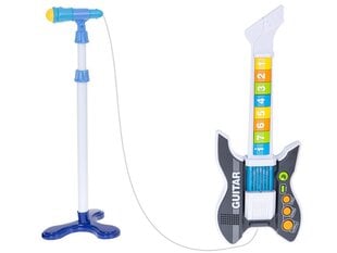 Синяя электрическая рок-гитара с микрофоном цена и информация | Развивающие игрушки | 220.lv