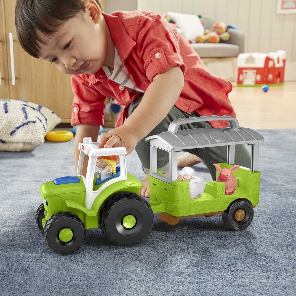 Zaļš traktors Playset Fisher Price Little People cena un informācija | Rotaļlietas zēniem | 220.lv