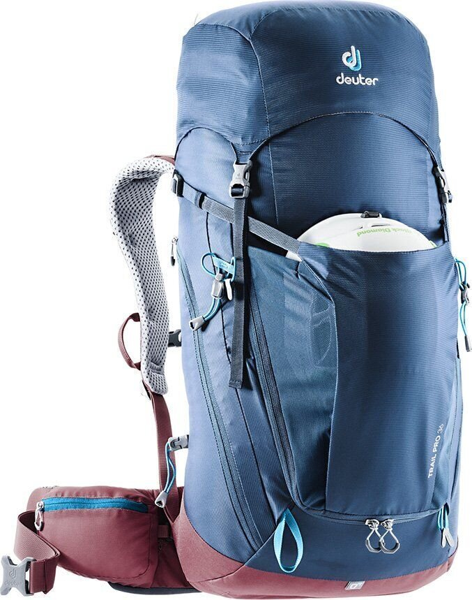 Tūristu mugursoma Deuter Trail Pro, 34 l, zila cena un informācija | Sporta somas un mugursomas | 220.lv