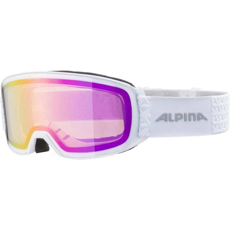Alpina M40 NAKISKA ziemas sporta brilles Balts, rozā unisex cilindrisks (plakans) objektīvs cena un informācija | Slēpošanas brilles | 220.lv
