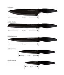 Набор блочных ножей Smile SNS-6 из 6 предметов черный цена и информация | Ножи и аксессуары для них | 220.lv