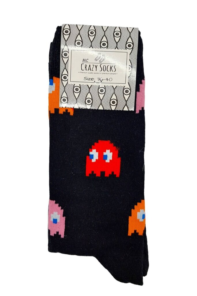 Ķemmētas kokvilnas zeķes unisex Crazy Socks Pac-Man, dažādas krāsas цена и информация | Vīriešu zeķes | 220.lv